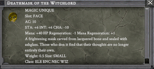 DEATHMASK OF THE WITCHLORD item card